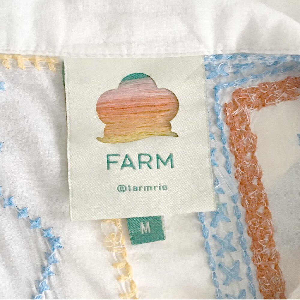 Farm Rio Embroidered Cotton Blouse - Picture 11 of 15
